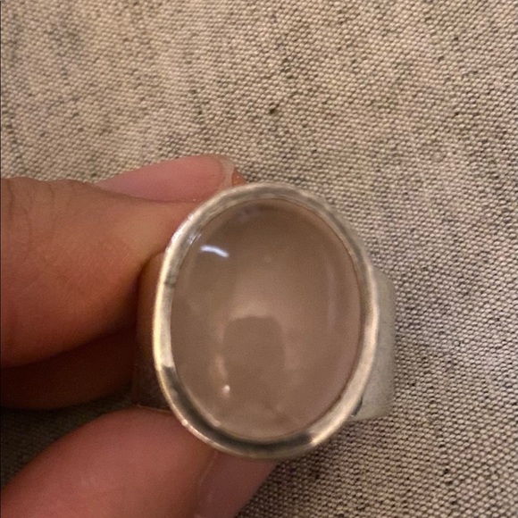 STERLING Silver ring. pink quartz stone - Picture 3 of 3